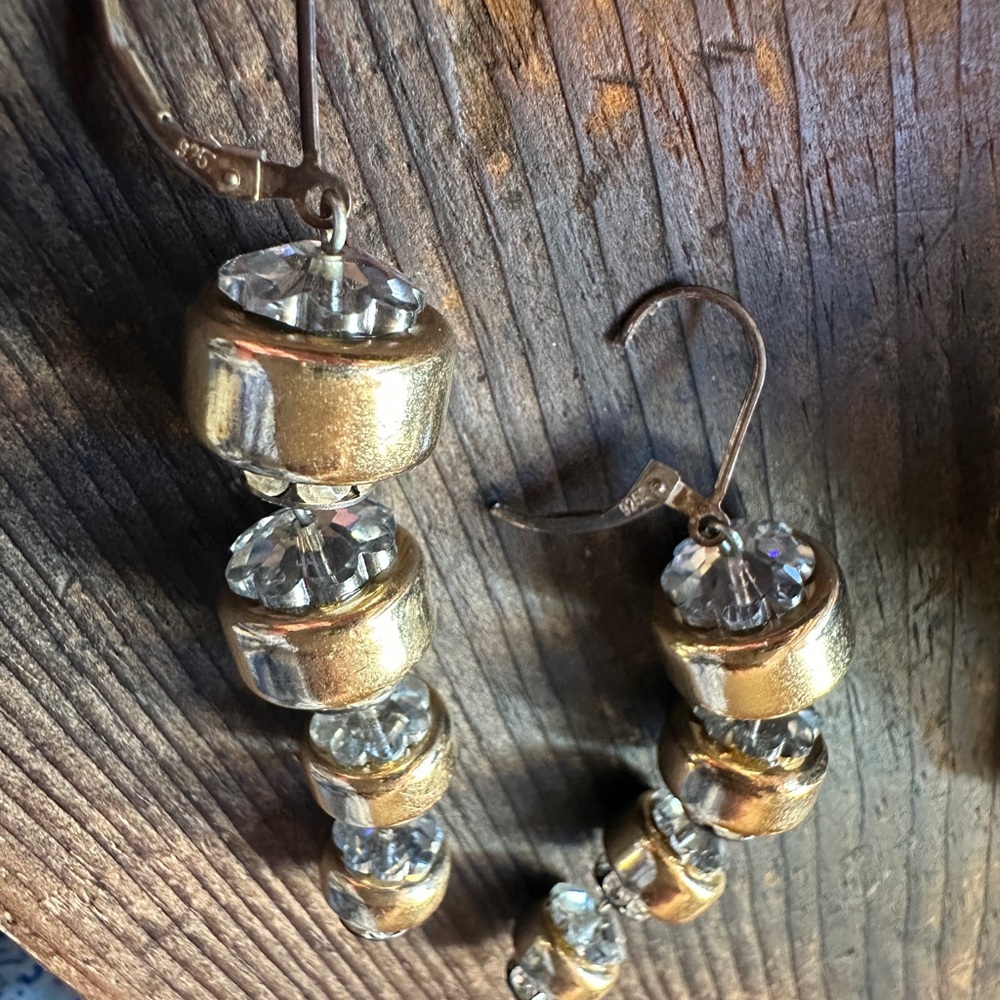 Vintage 1990s costume jewelry chandelier earrings